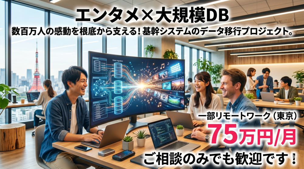 【Oracle→MySQL】エンタメ企業の基幹システムを刷新するコアメンバー募集