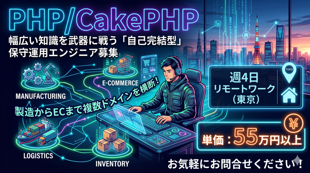 PHP/SQLServer｜1on1の顧客折衝で信頼を築く複数案件のバックエンド