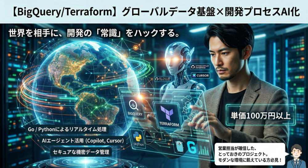 Go/Python グローバル基準のセキュア基盤をTerraformで構築案件!