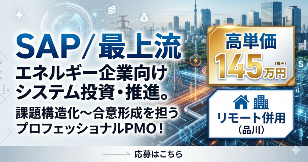 【SAP×投資計画】システムの価値を最大化する「活用推進」のコアメンバー募集!